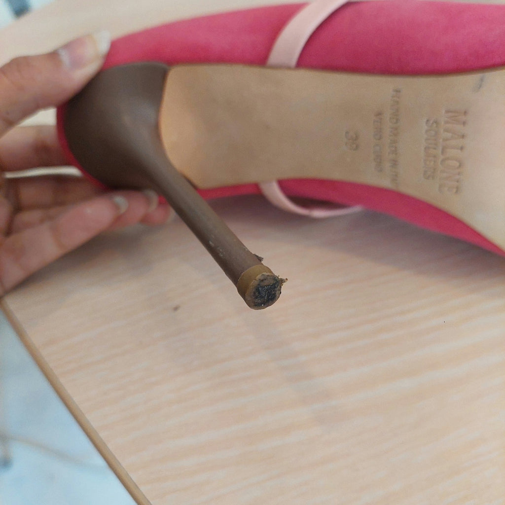 Malone Souliers Pink Suede 'Maureen 100' Heels | Pre Loved |