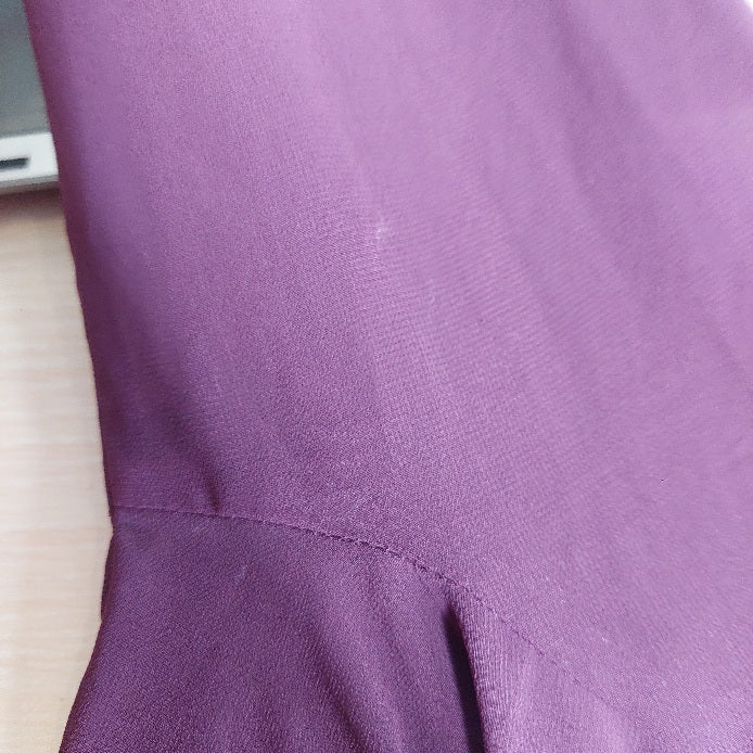 H&M Purple Pleated Button Down Sheer Top | Pre Loved |