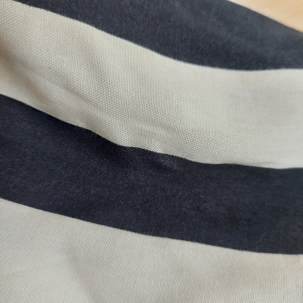 H&M Navy & White Striped Button Down Shirt | Pre Loved |