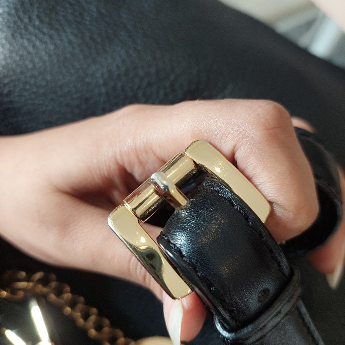 Michael Kors Black Soft Leather Convertible Shoulder Bag | Pre Loved |