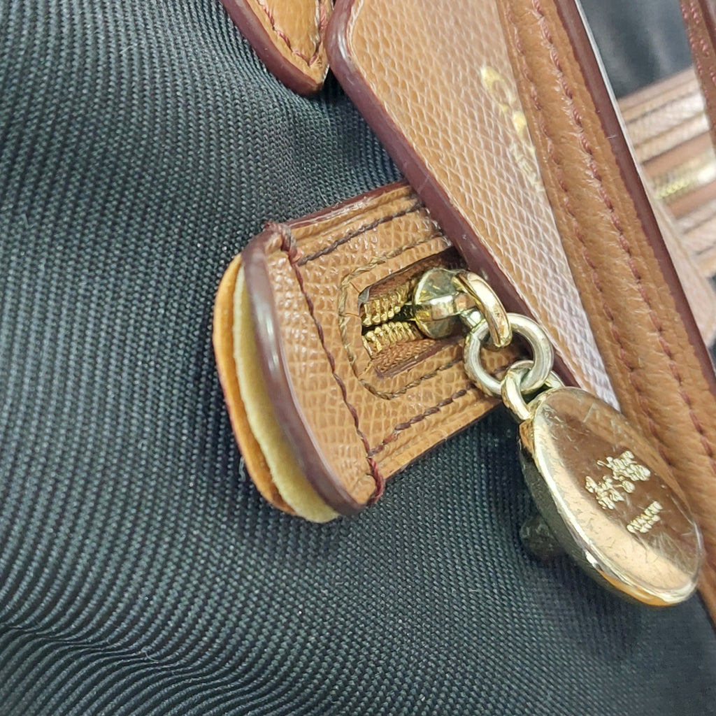 Coach Black Canvas With Tan Leather Trim Sawyer Shoulder Bag | Pre Loved |