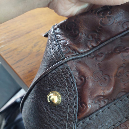 Gucci Brown Guccissima Leather Boston Bag | Pre Loved |