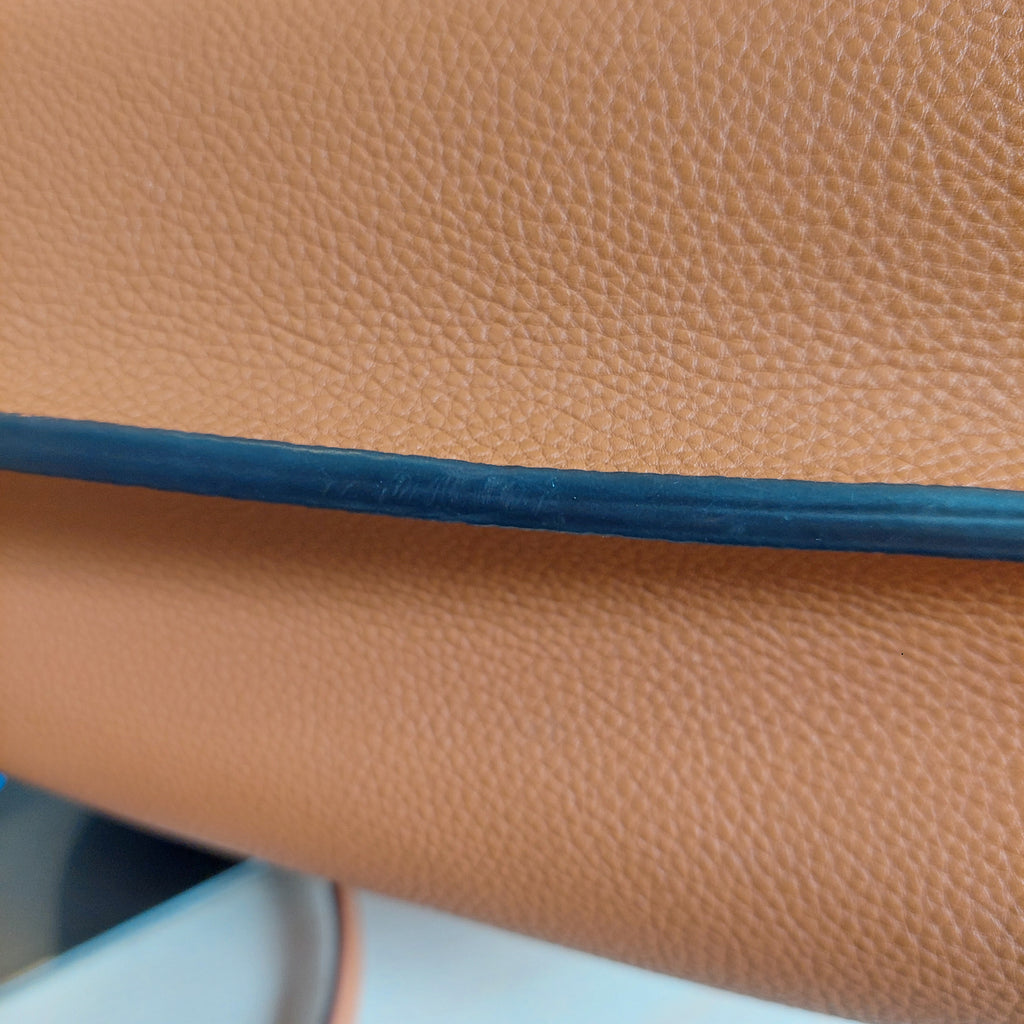 Tory Burch Brown Perry Triple Compartment Leather Tote Bag | Pre Loved |