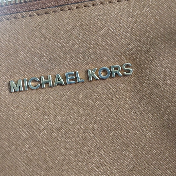Michael Kors Tan Saffiano Leather Jet Set Tote Bag | Pre Loved |