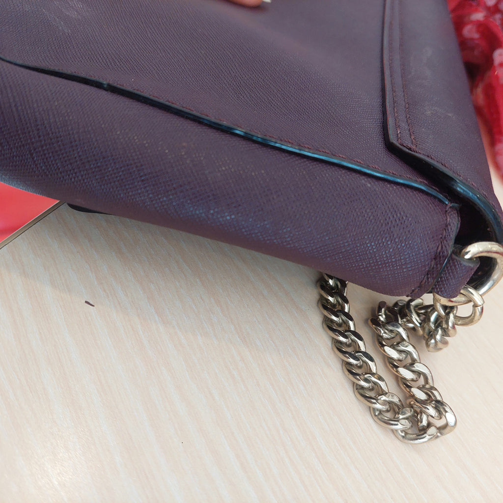 Kate Spade Purple Leather Shoulder Bag | Pre Loved |