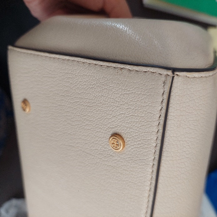 Tory Burch Cream Leather Juliette Satchel Bag | Gently Used |