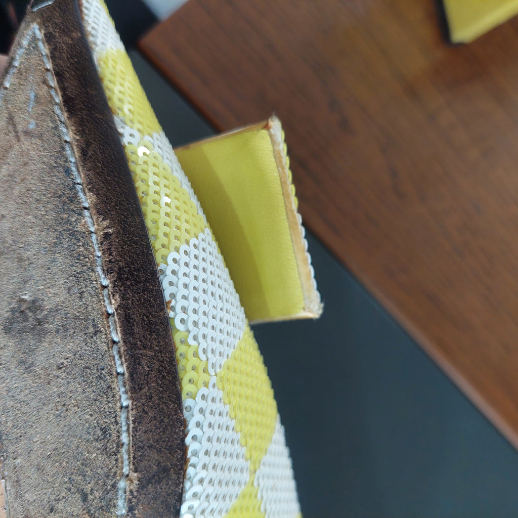 Louis Vuitton Yellow & White Magic Square Pumps | Pre Loved |