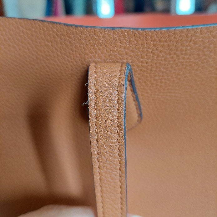 Tory Burch Brown Perry Triple Compartment Leather Tote Bag | Pre Loved |