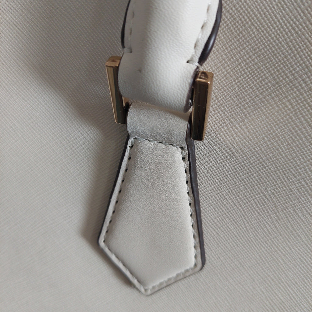 Michael Kors White “HOPE” Large Leather Satchel Bag | Pre Loved |