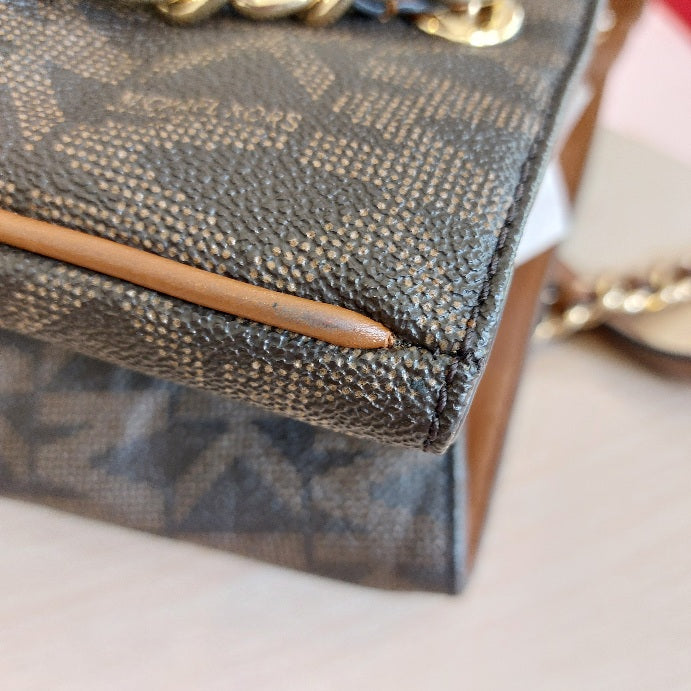 Michael Kors Brown Signature Monogram Large Shoulder Bag | Pre Loved |