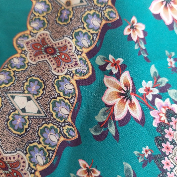 Zara Multicolor Printed Satin Collared Shirt | Gently Used |