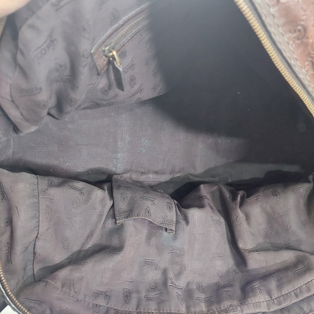 Gucci Brown Guccissima Leather Boston Bag | Pre Loved |
