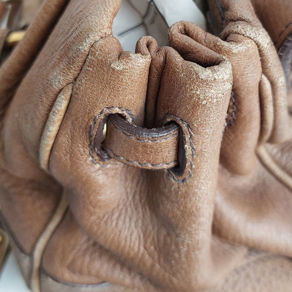 Prada Brown Cervo Leather Dragon Satchel Bag | Pre Loved |
