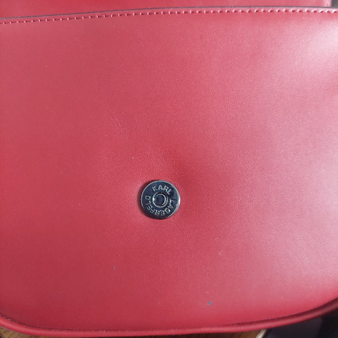 karl lagerfeld Burgundy Leather Crossbody Bag | Gently Used |