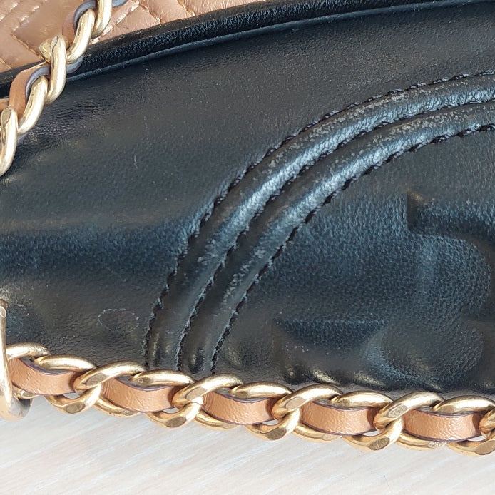 Tory Burch Tri Color Quilted Leather Fleming Shoulder Bag | Pre Loved |