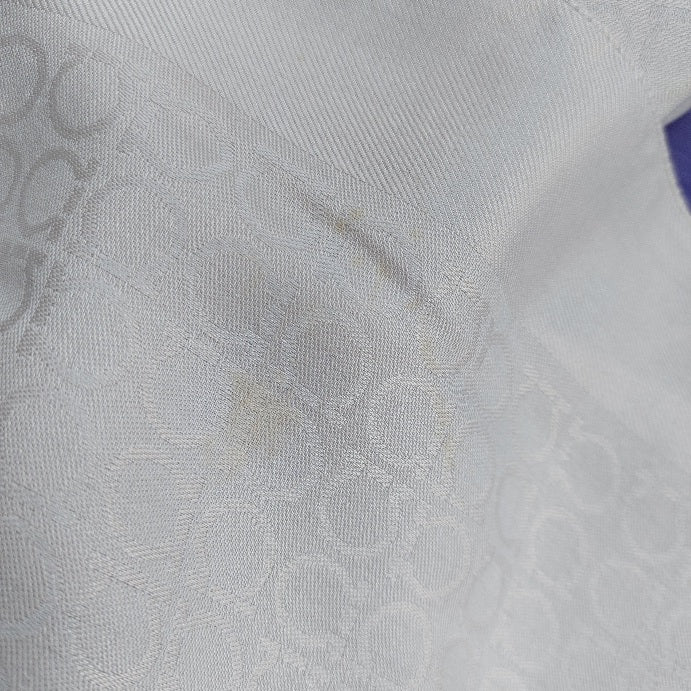 Salvatore Ferragamo Light Grey Monogram Silk Scarf | Pre Loved |