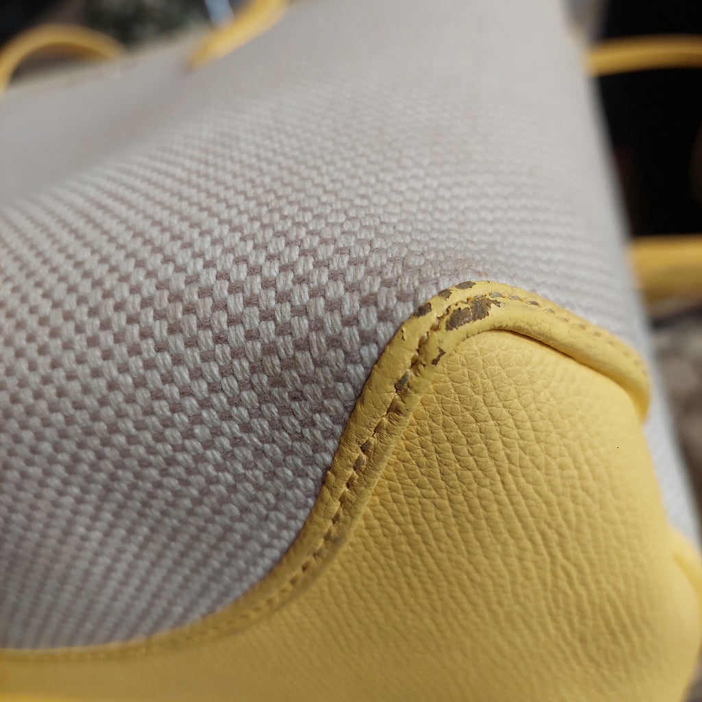 Kate Spade Cream Canvas & Yellow Leather 'All Day' Large Tote Bag | Pre Loved |