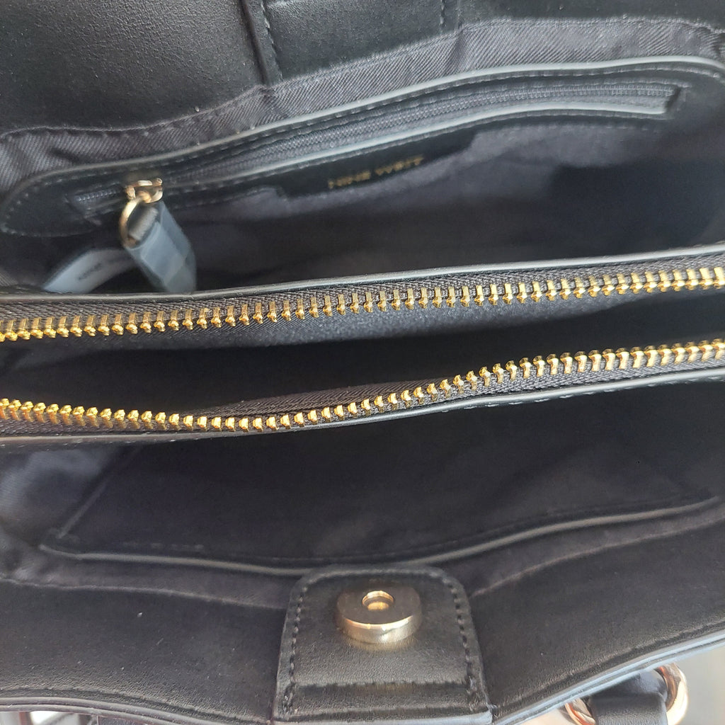 Nine West Brown Leatherette 'Margret' Jet Set Satchel Bag | Gently Used |