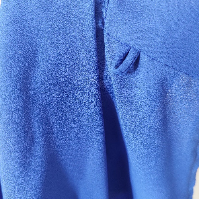 New Look Royal Blue Semi Sheer Sleeveless Blouse | Pre Loved |