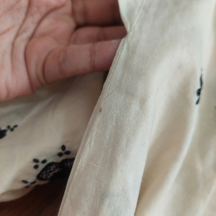 Princess & The Cake Cream & Black Embroidered Kurta  | Pre Loved |