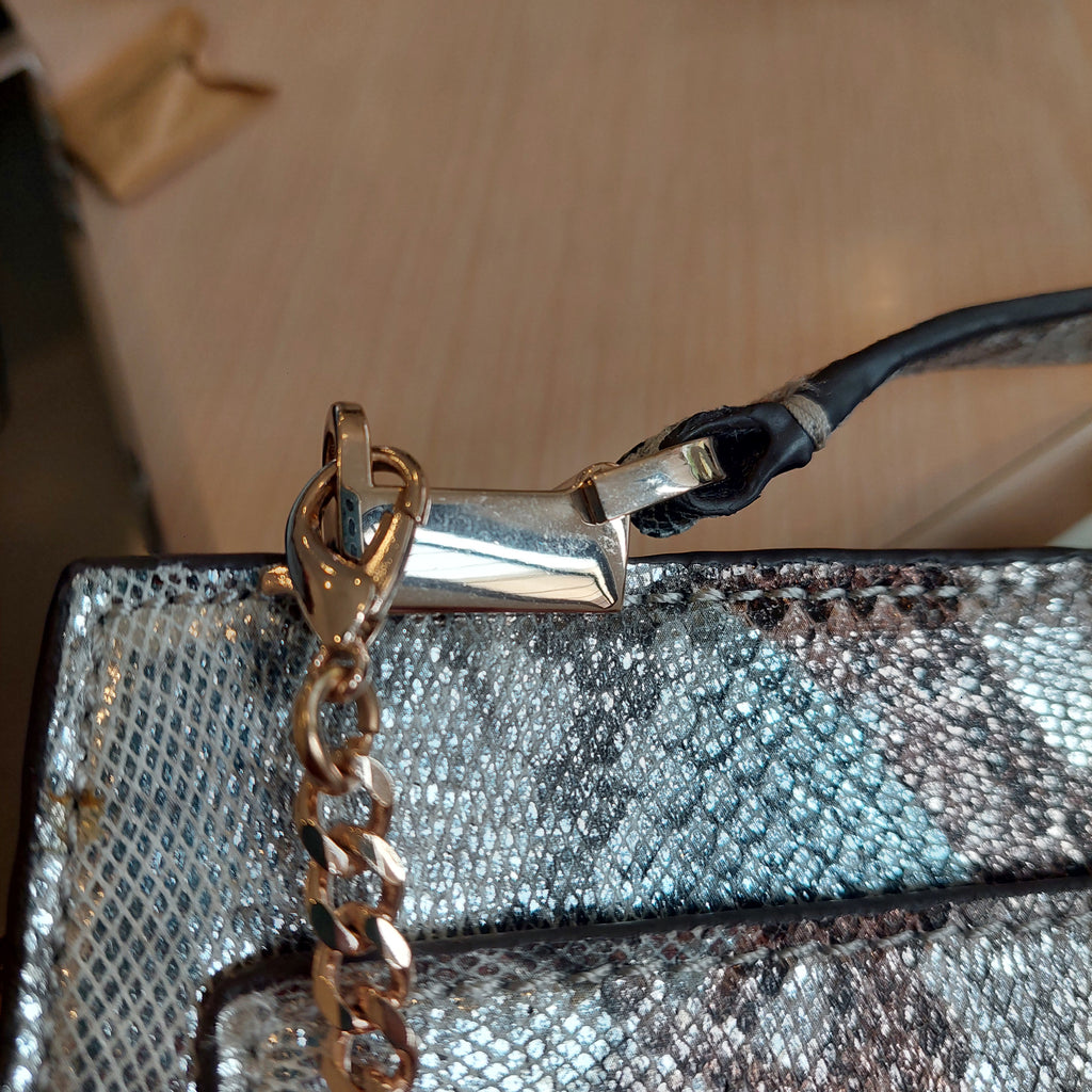 Guess Metallic Snake Print Moxie Mini Handbag | Gently Used |