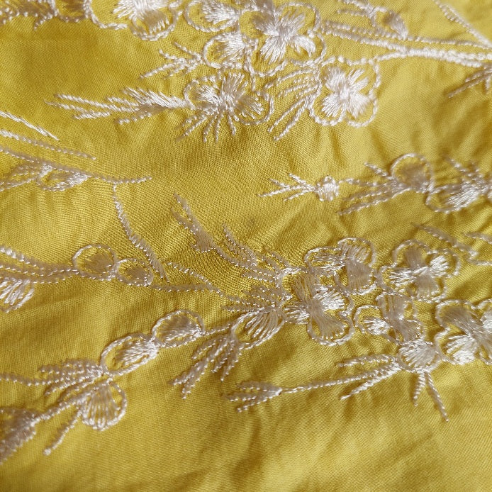 Sana Safinaz Yellow Thread Embroidered Kurta | Gently Used |