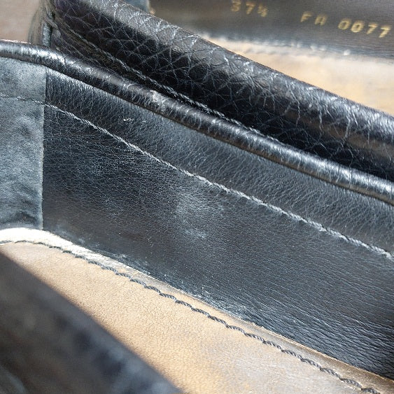 Louis Vuitton Black Pebbled Leather Monte Carlo Driving Moccasins | Pre Loved |