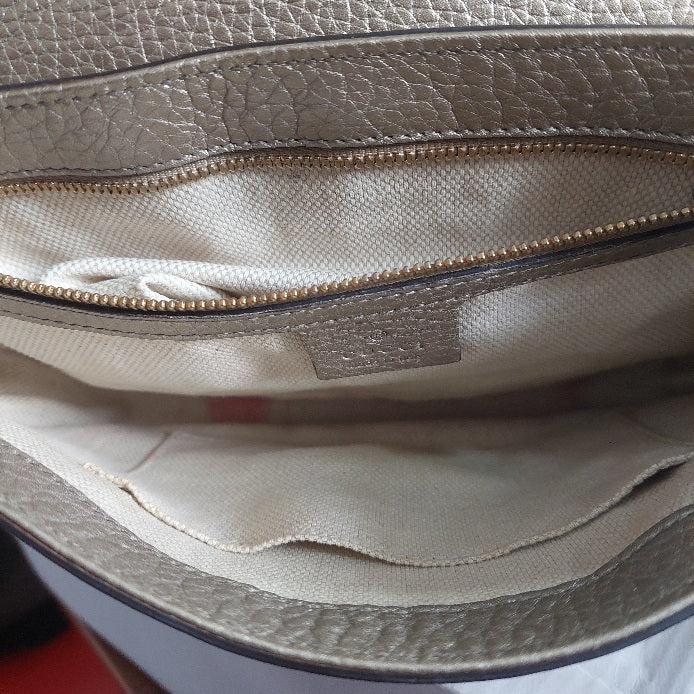 Gucci Gold Pebbled Leather Soho Chain Flap Bag | Pre Loved |