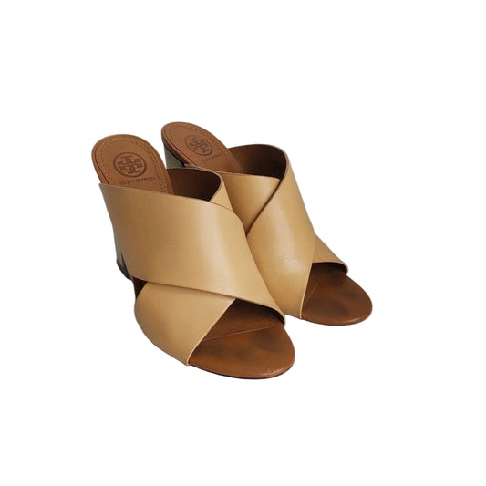 Tory Burch Beige Leather Colorblock Wedges | Pre Loved |