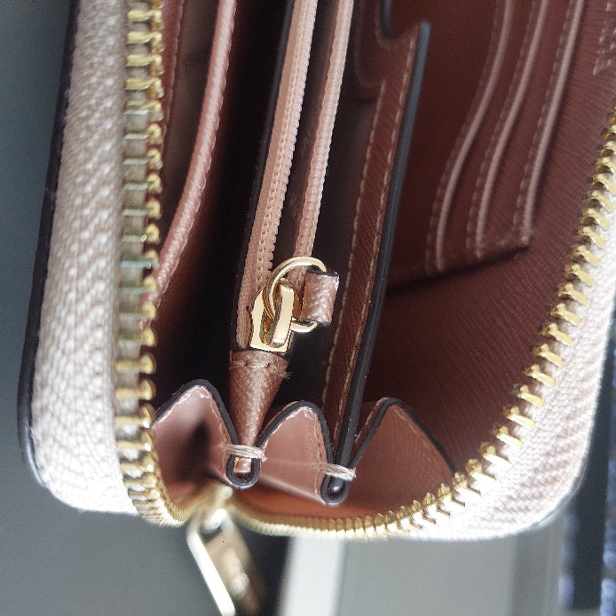 Michael Kors Rose Gold Jet Set Charm Zip Around Wallet | Pre Loved |
