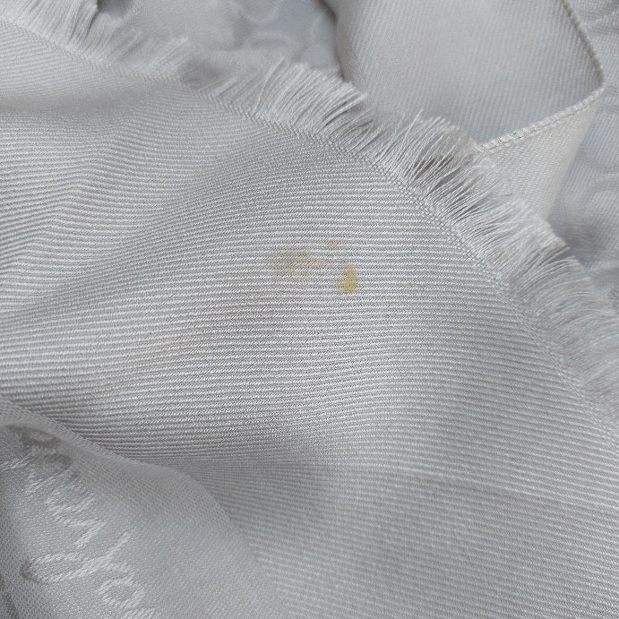 Salvatore Ferragamo Light Grey Monogram Silk Scarf | Pre Loved |