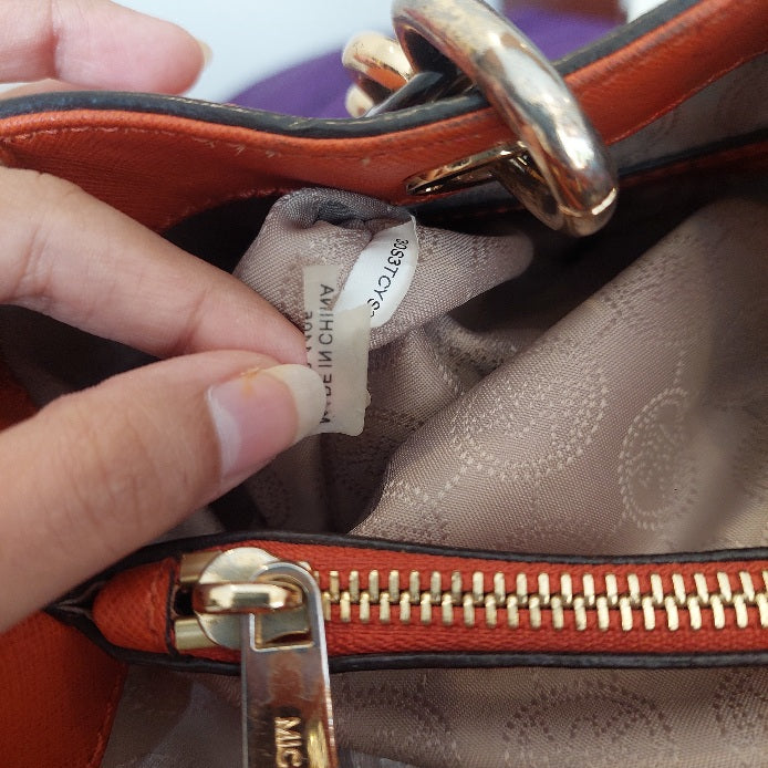 Michael Kors Orange Leather Medium Cynthia Tote | Pre Loved |