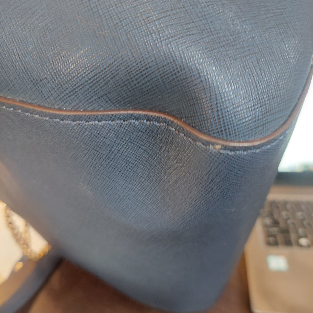 Michael Kors Navy Leather Chain Shoulder Bag | Pre Loved |