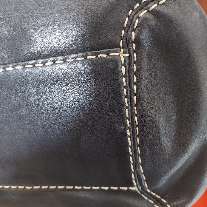 Michael Kors Black Leather & Canvas Buckle Logo Tote | Pre loved |