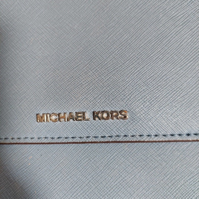 Michael Kors Blue Saffiano Leather Crossbody Bag | Pre Loved |