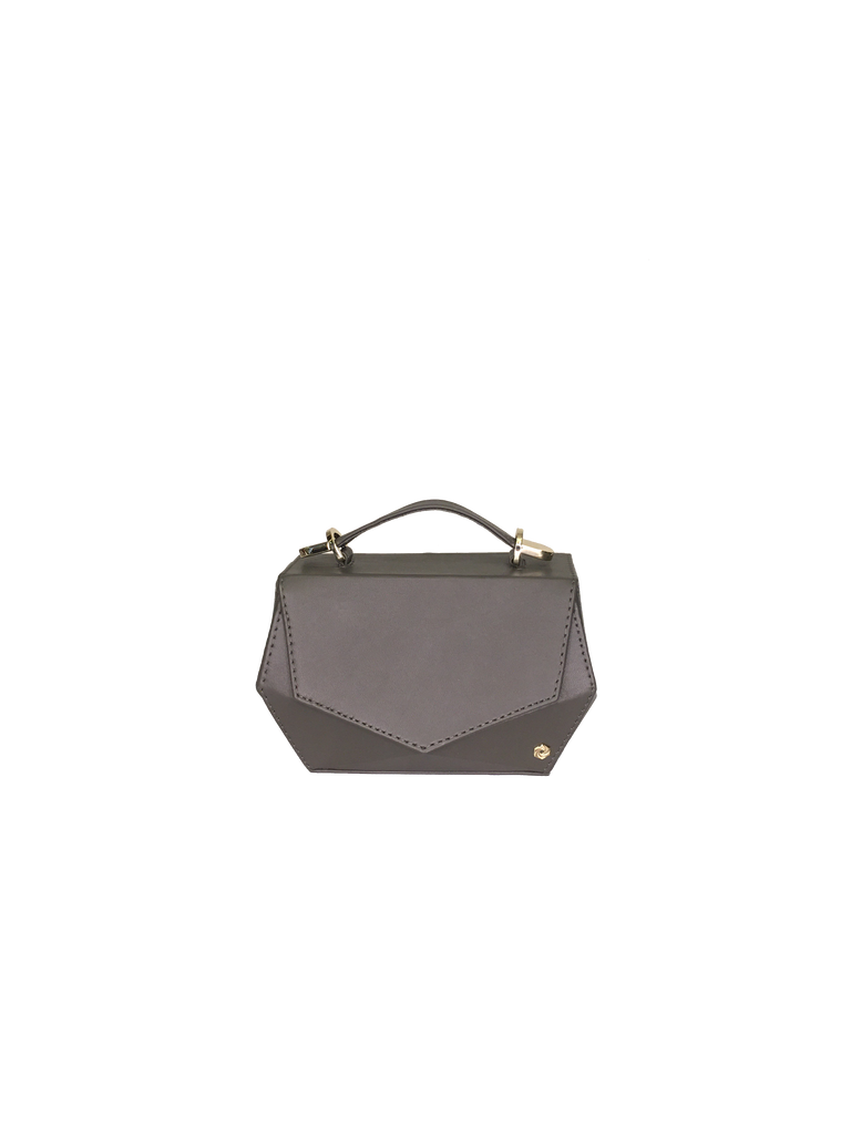 Warp Mink Grey Leather Clutch Bag | Sample |