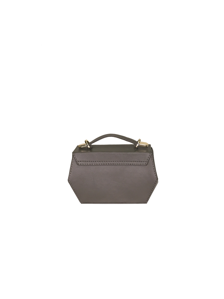 Warp Mink Grey Leather Clutch Bag | Sample |