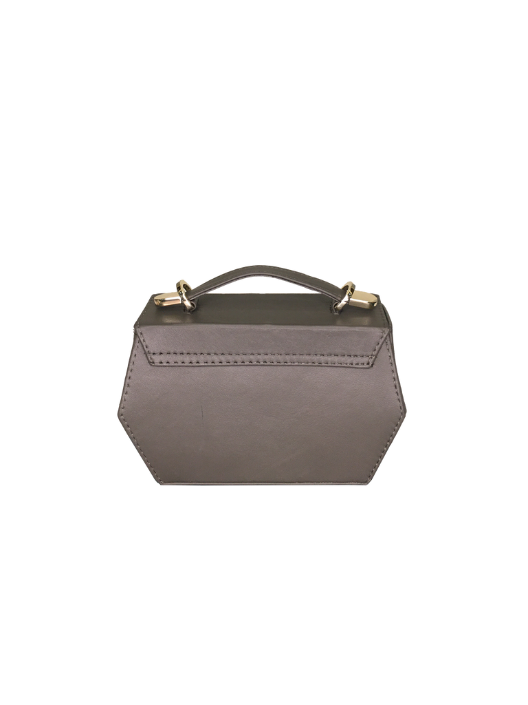 Warp Mink Grey Leather Clutch Bag | Sample |