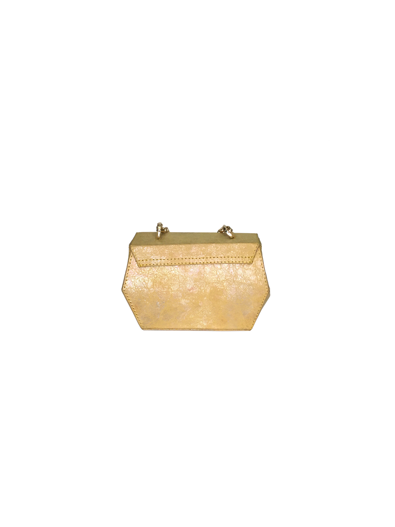 Warp Mink Cadmium Yellow Leather Clutch Bag | Sample |
