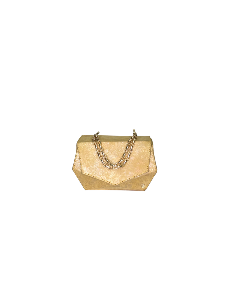 Warp Mink Cadmium Yellow Leather Clutch Bag | Sample |
