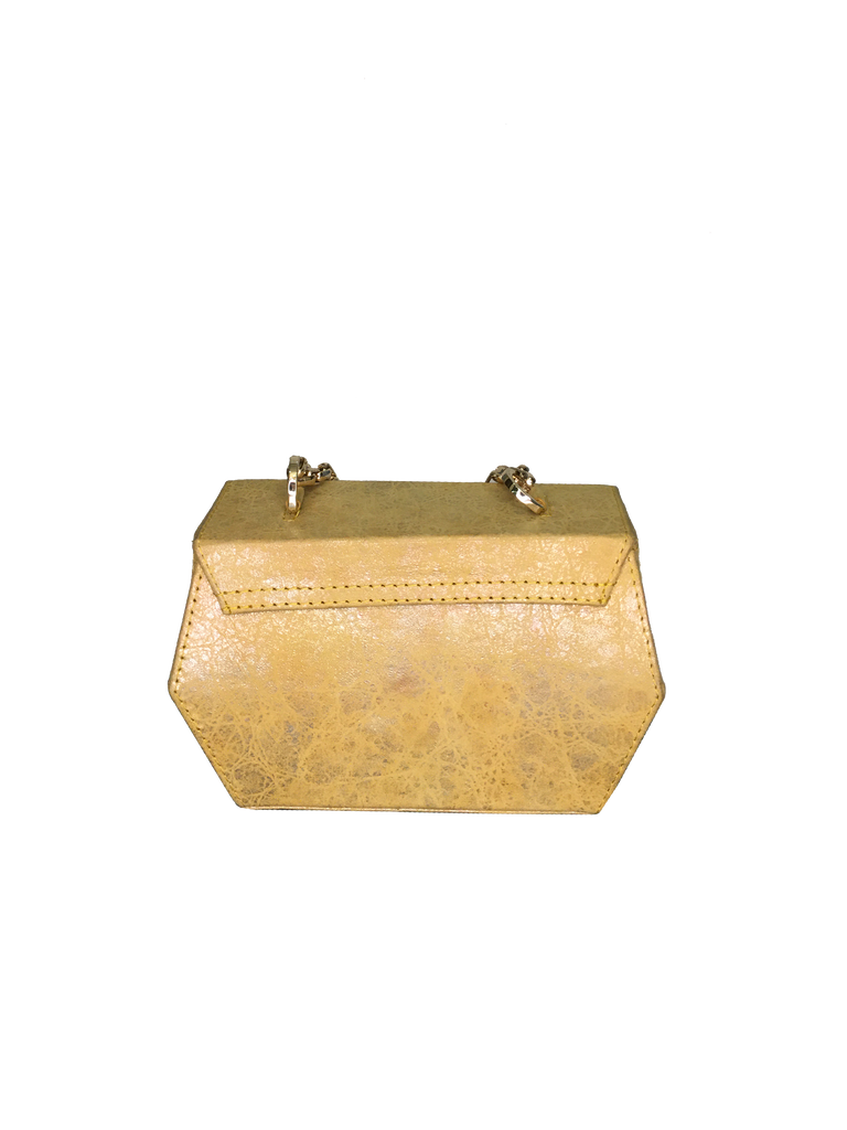 Warp Mink Cadmium Yellow Leather Clutch Bag | Sample |
