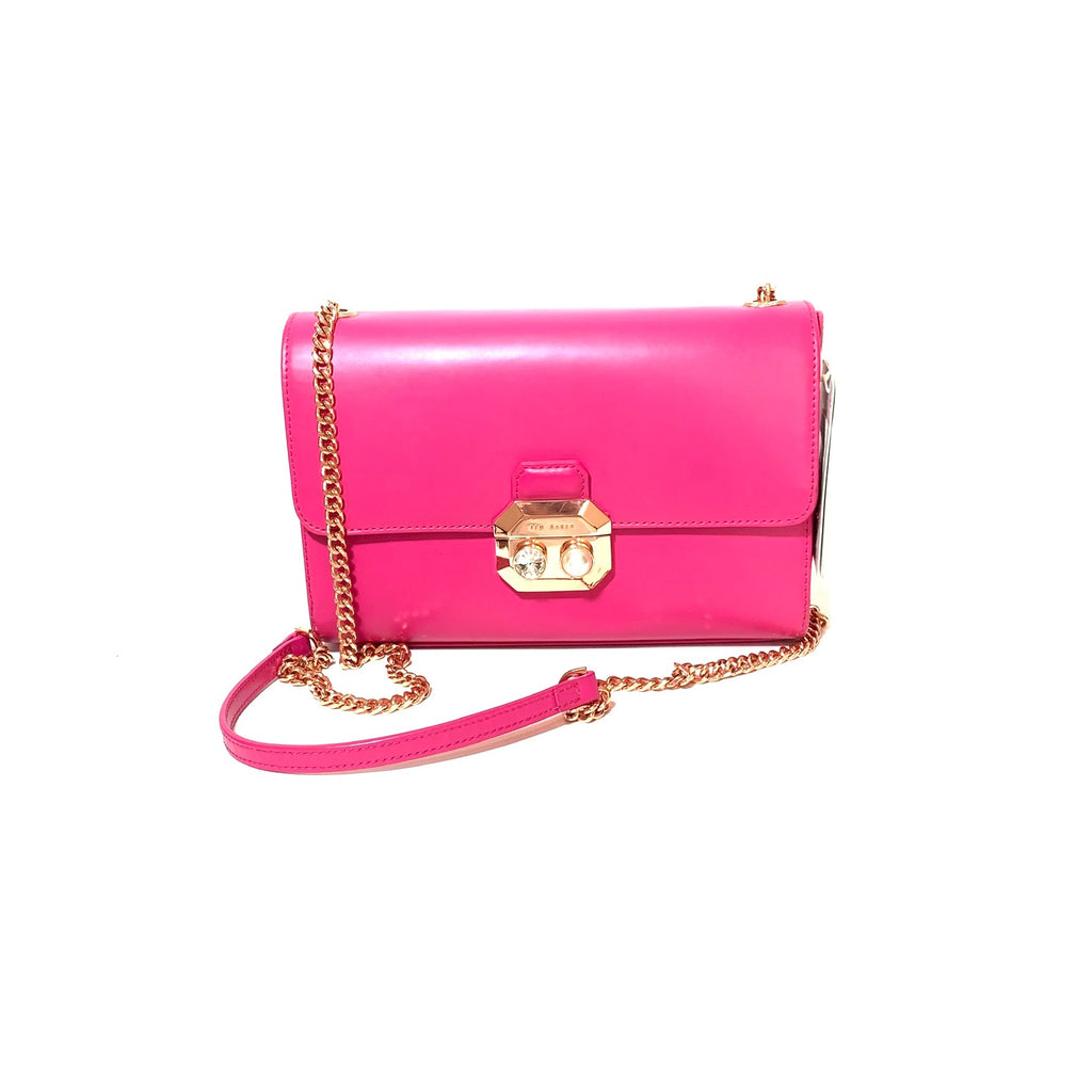 Ted Baker Fuschia Leather Crossbody Bag | Pre Loved |