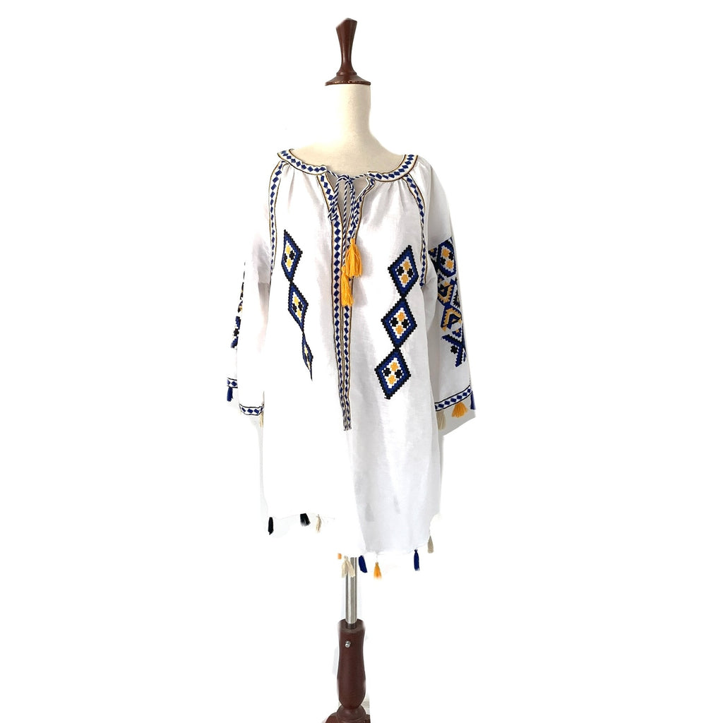 Mango White Embroidered Tunic | Pre Loved |