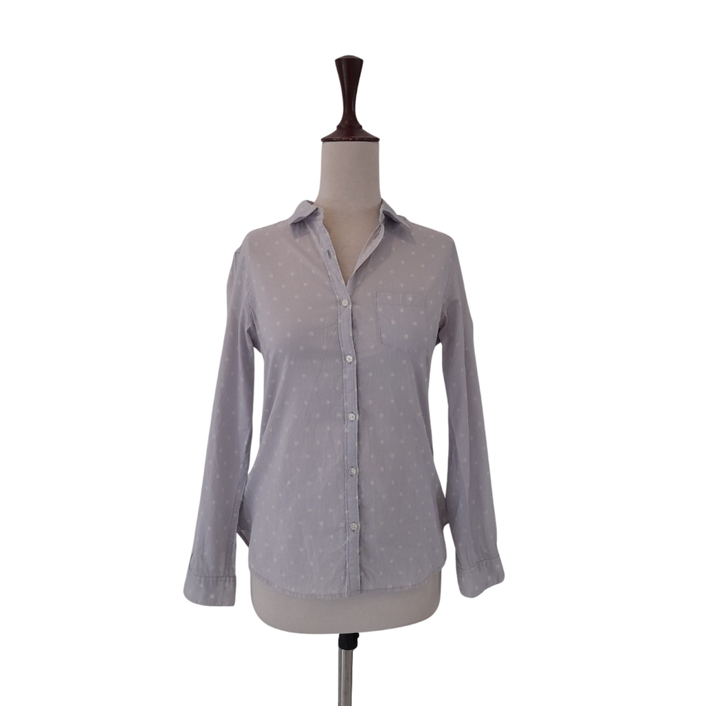 Uniqlo Light Purple Polka Dot Collared Shirt | Pre Loved |