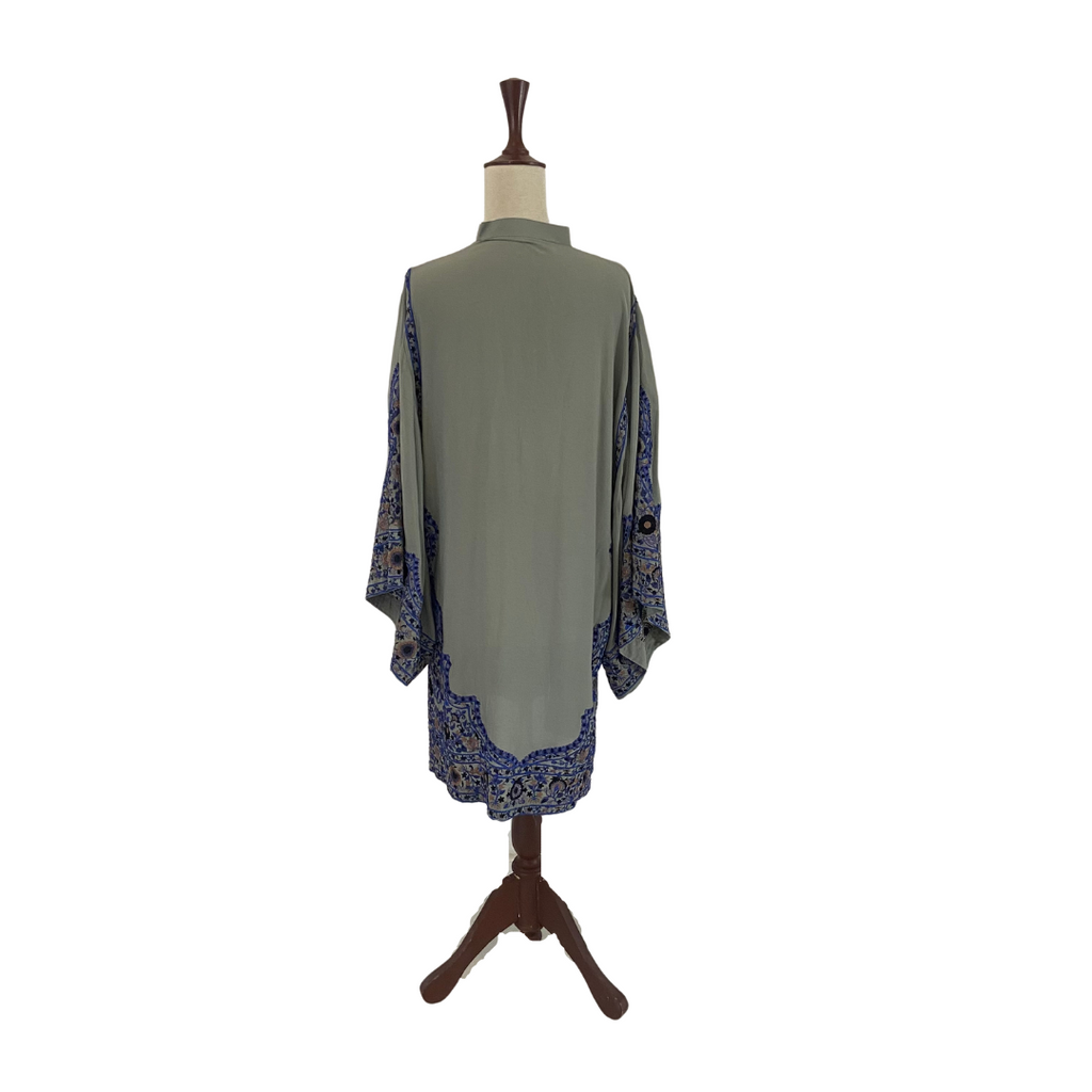 Mahin Light Grey Embroidered Boxy Tunic | Pre Loved |
