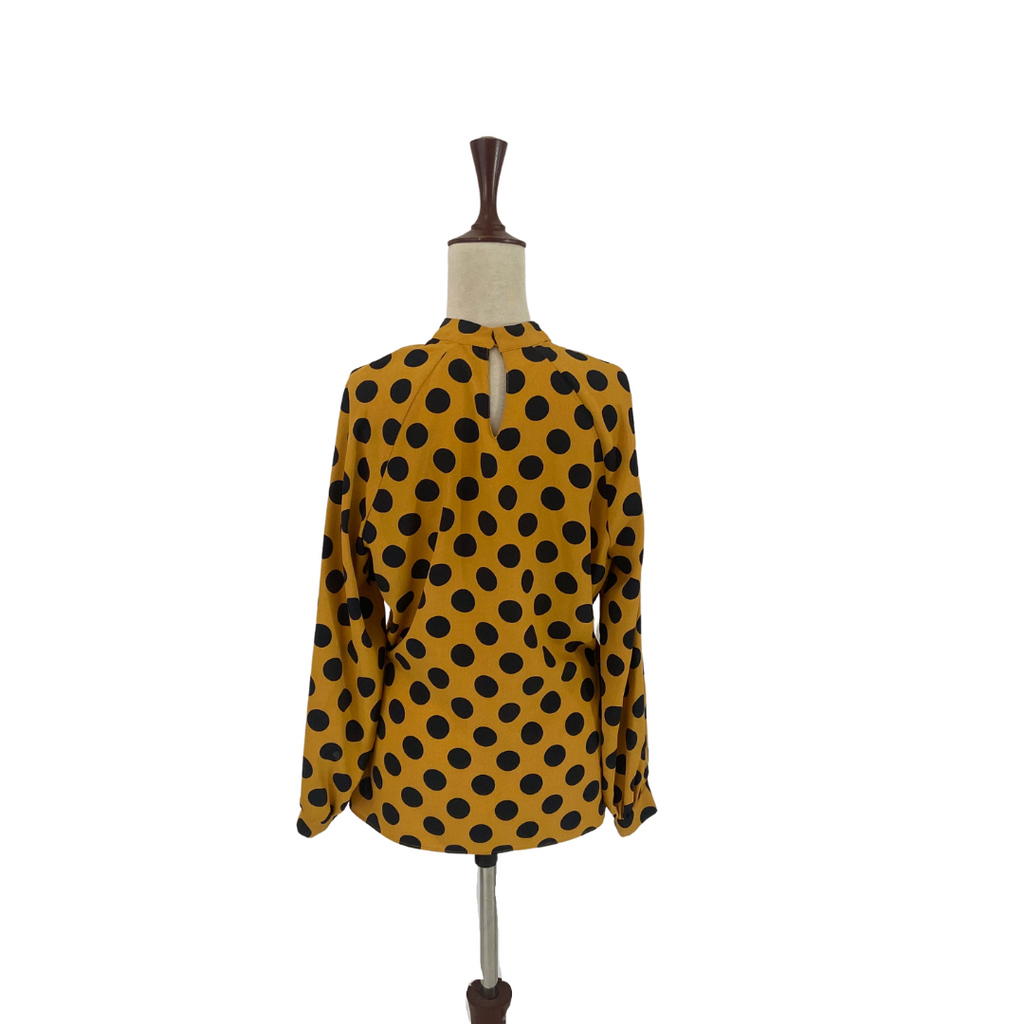 ZARA Mustard & Black Polka Dot Blouse | Pre Loved |