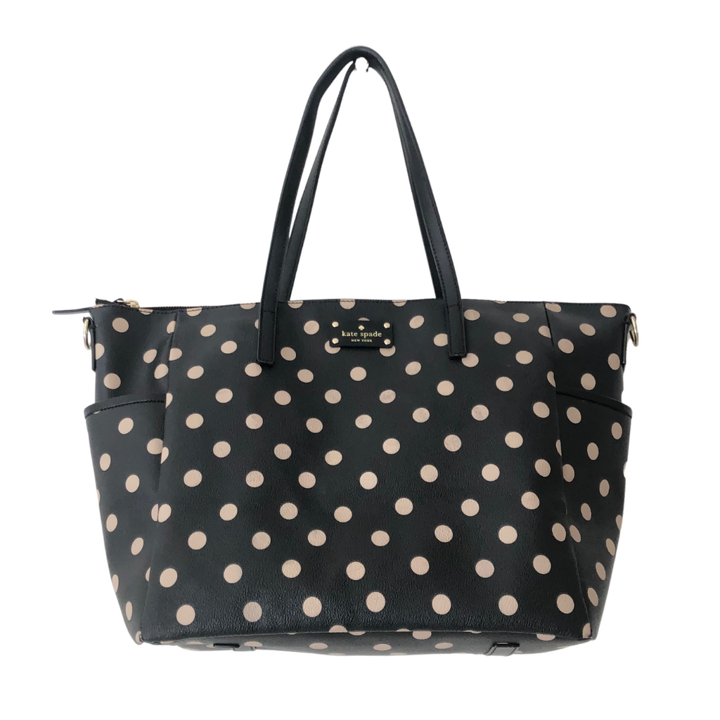 Kate Spade Large Black Polka Dot Coated Canvas Tote | Pre Loved |