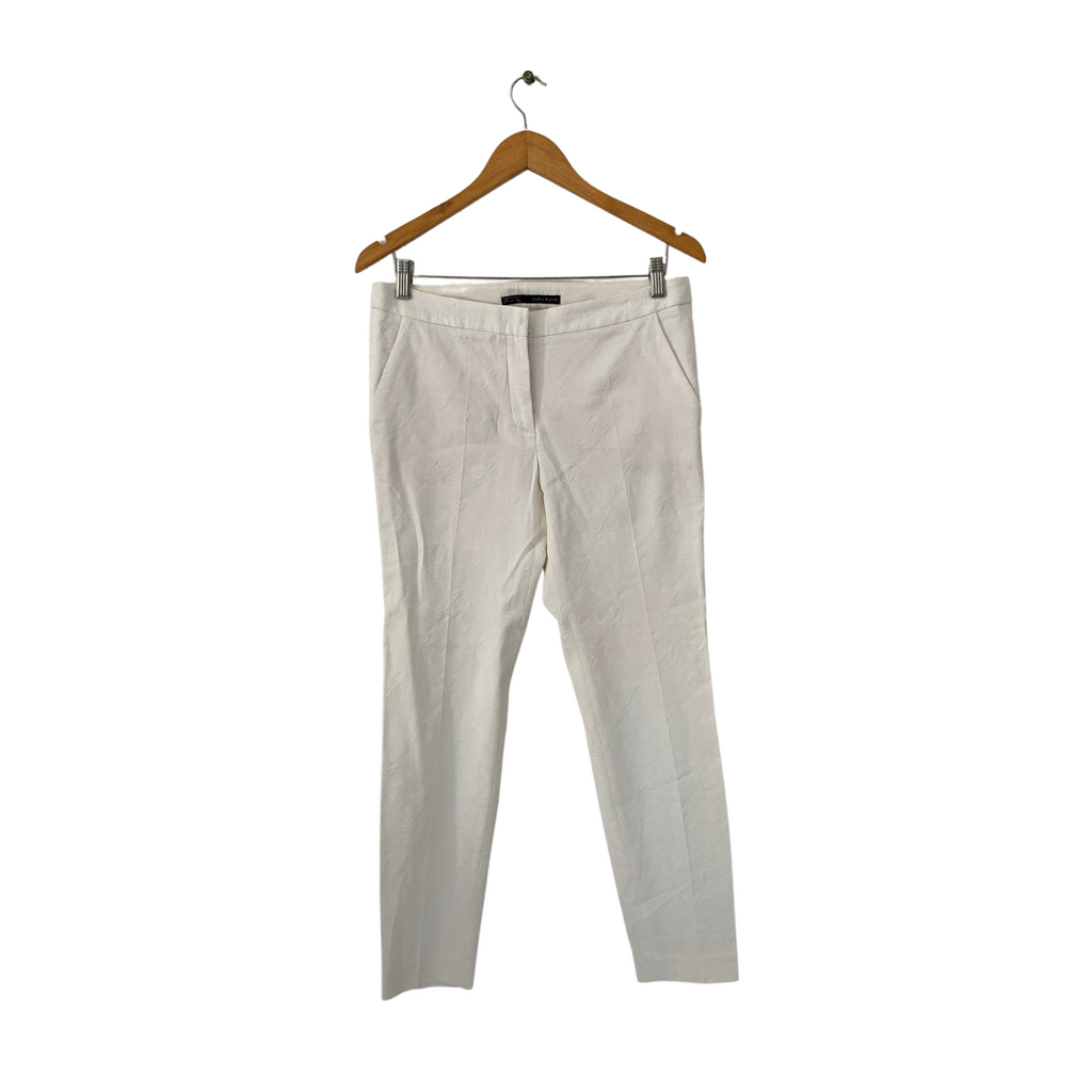ZARA White Self-Embroidered Pants | Gently Used |