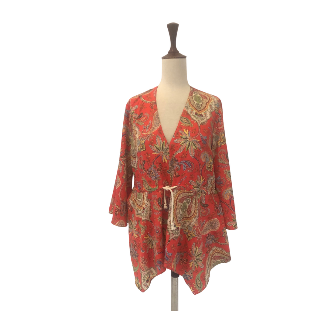 ZARA Red Printed Satin Tunic | Gently Used |