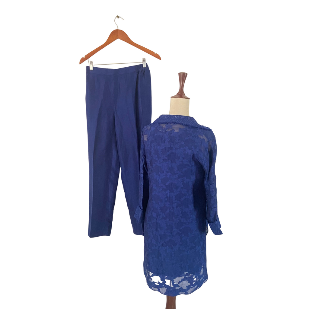 Sania Maskatiya Royal Blue Silk Kurta with Pants | Gently Used |